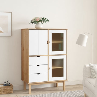 Højskab Otta 85x43x125 Cm Massivt Fyrretræ - Variant 351308