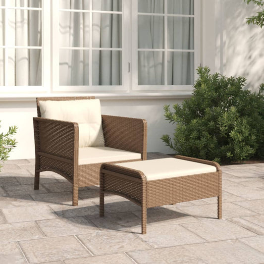 Loungesæt Til Haven 2 Dele Med Hynder Polyrattan