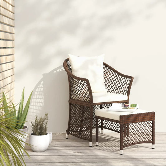 Loungesæt Til Haven 2 Dele Med Hynder Polyrattan
