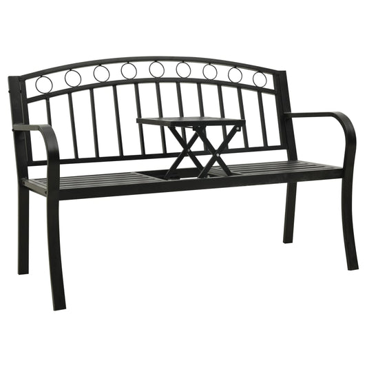 Havebænk 120 Cm Stål Sort