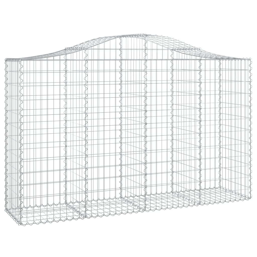 Buet Gabionkurv 200x50x120/140 Cm Galvaniseret Jern - Billede 2