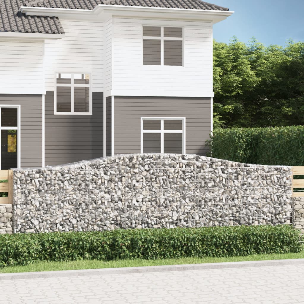 Buet Gabionkurv 400x50x120/140 Cm Galvaniseret Jern - Hovedbillede