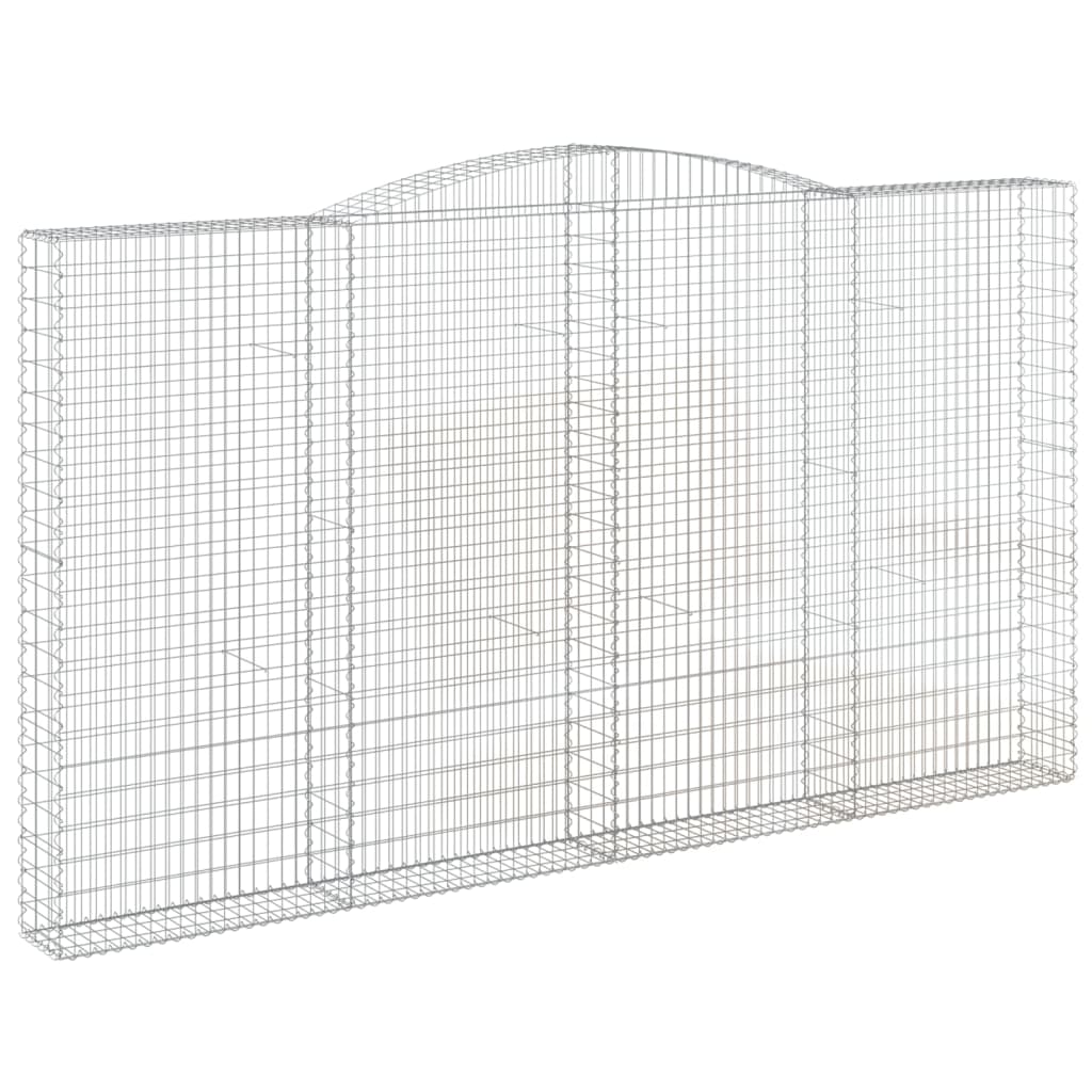 Buet Gabionkurv 400x30x220/240 Cm Galvaniseret Jern - Billede 2
