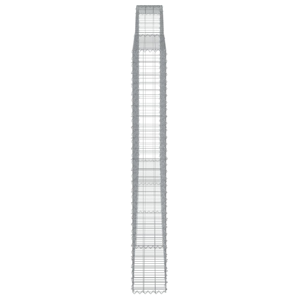 Buet Gabionkurv 400x30x220/240 Cm Galvaniseret Jern - Billede 4