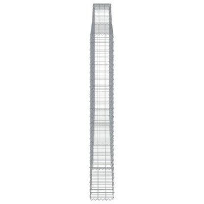 Buet Gabionkurv 400x30x220/240 Cm Galvaniseret Jern - Billede 4