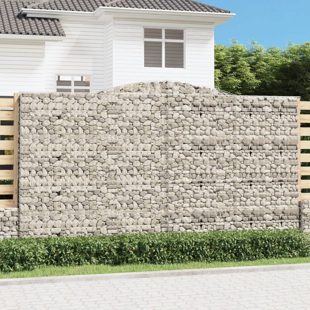 Buet Gabionkurv 400x30x220/240 Cm Galvaniseret Jern - Hovedbillede