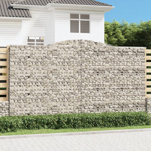 Buet Gabionkurv 400x30x220/240 Cm Galvaniseret Jern - Hovedbillede