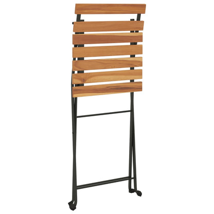 Foldbare Bistrostole 8 Stk. Massivt Teaktræ Og Stål