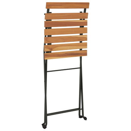 Foldbare Bistrostole 8 Stk. Massivt Teaktræ Og Stål