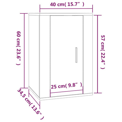 Vægmonteret TV-skab 40x34,5x60 Cm Egetræ Brun - Billede 11