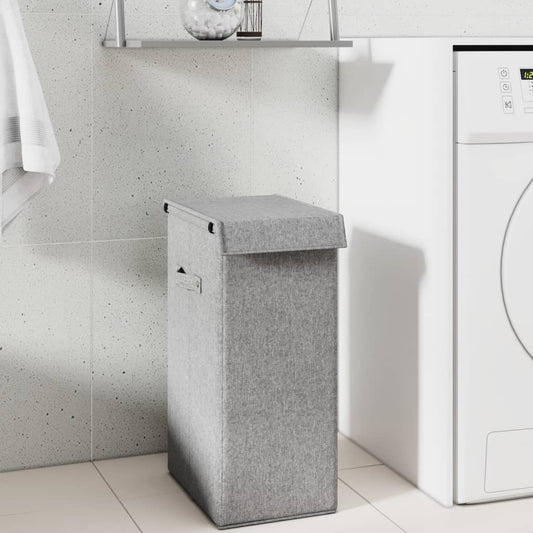 Foldbar Vasketøjskurv 26X34,5X59,5 Cm Kunstigt Linned Grå