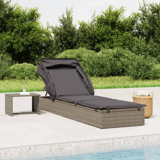 Liggestol Med Foldbart Tag 213X63X97 Cm Polyrattan