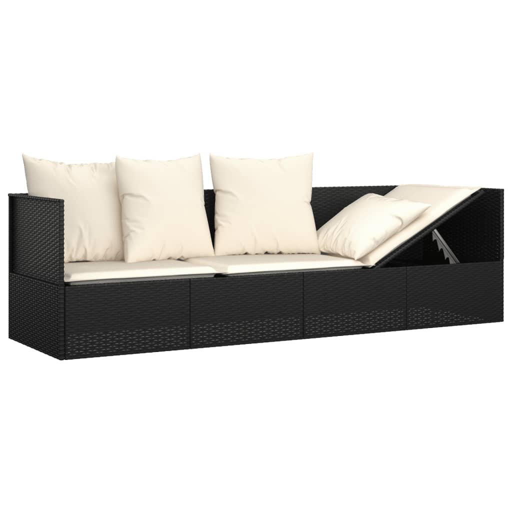 Udendørs Loungesofa Med Hynder Polyrattan - Billede 6