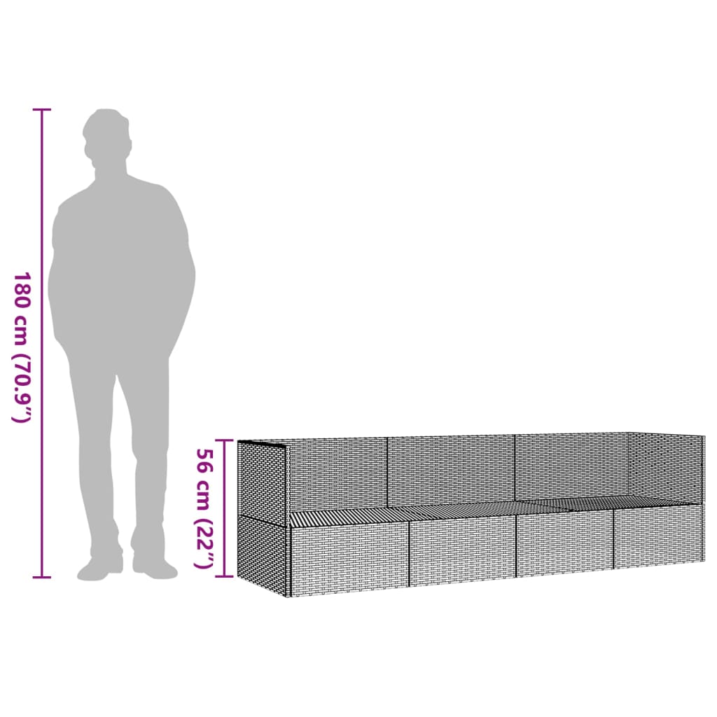 Udendørs Loungesofa Med Hynder Polyrattan - Billede 8