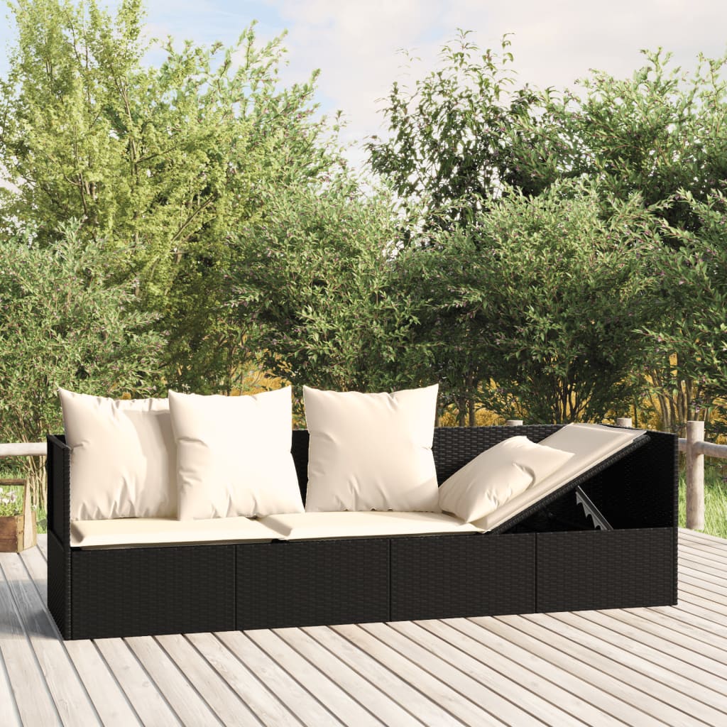 Udendørs Loungesofa Med Hynder Polyrattan - Hovedbillede