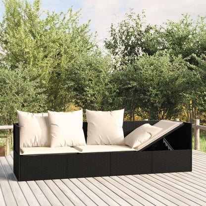 Udendørs Loungesofa Med Hynder Polyrattan - Hovedbillede