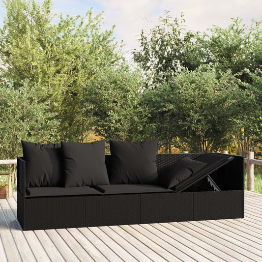 Udendørs Loungesofa Med Hynder Polyrattan