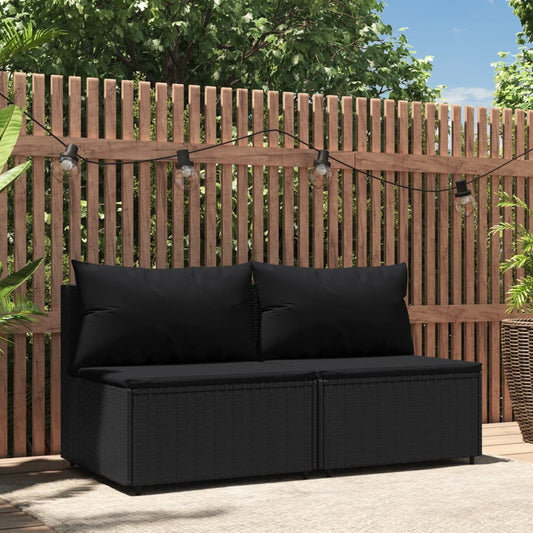 Midtermoduler Til Havesofa 2 Stk. Med Hynder Polyrattan