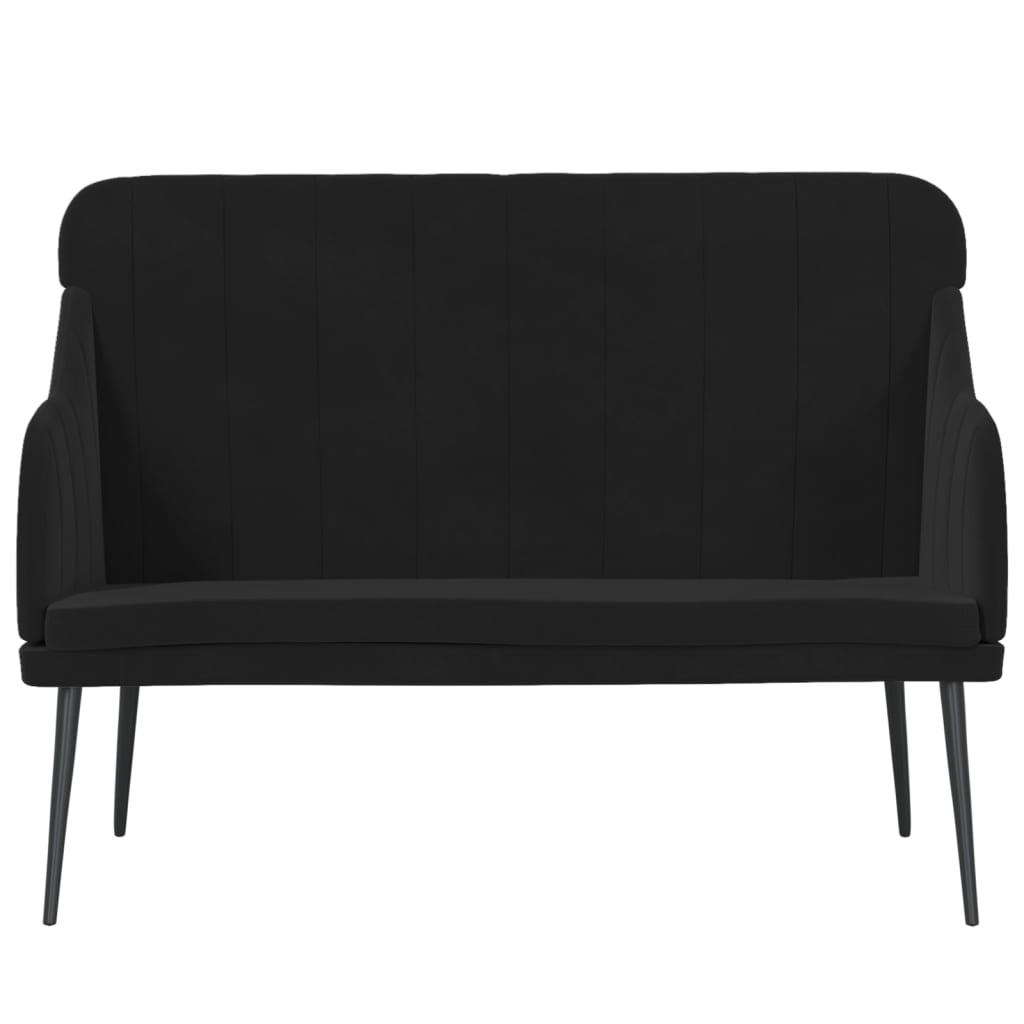 Bænk 110x76x80 Cm Velour Sort - Billede 3