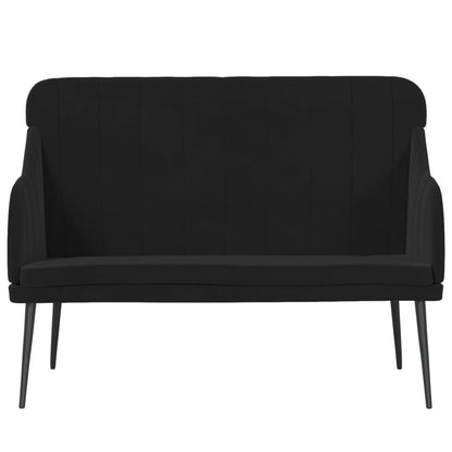 Bænk 110x76x80 Cm Velour Sort - Billede 3