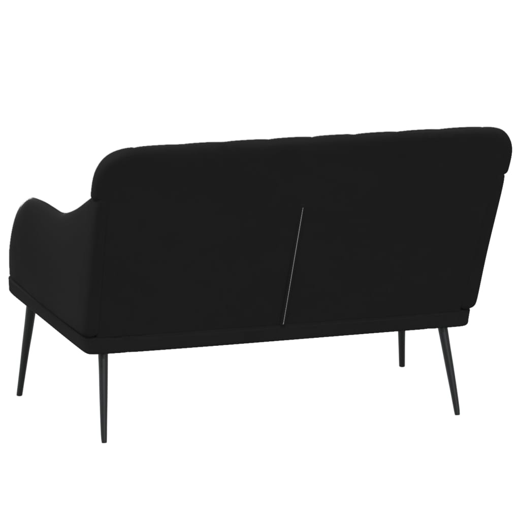 Bænk 110x76x80 Cm Velour Sort - Billede 5