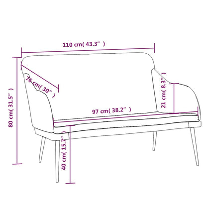Bænk 110x76x80 Cm Velour Sort - Billede 8