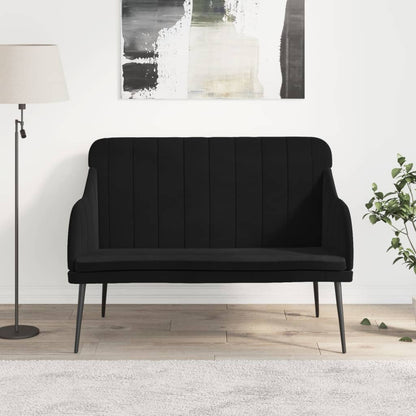 Bænk 110x76x80 Cm Velour Sort - Hovedbillede