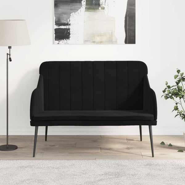 Bænk 110x76x80 Cm Velour Sort