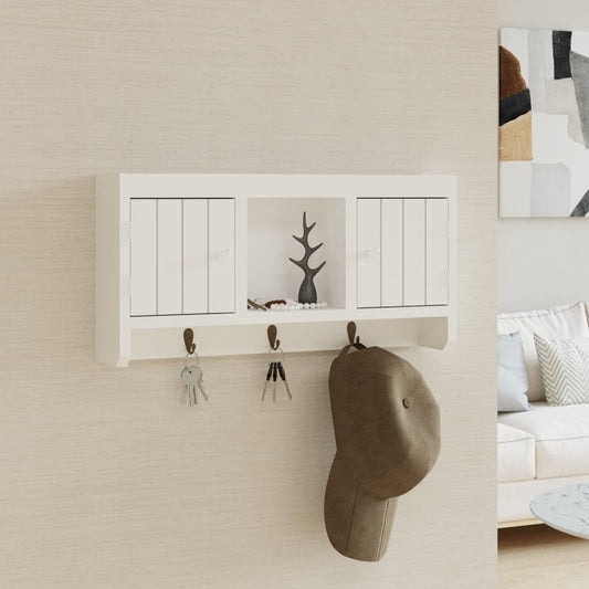 Nøgleskab 40X8,5X20 Cm Konstrueret Træ Og Stål Hvid