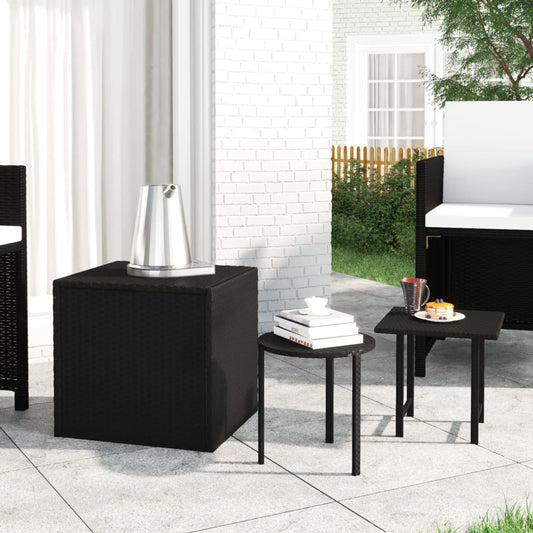 Sideborde 3 Stk. Polyrattan