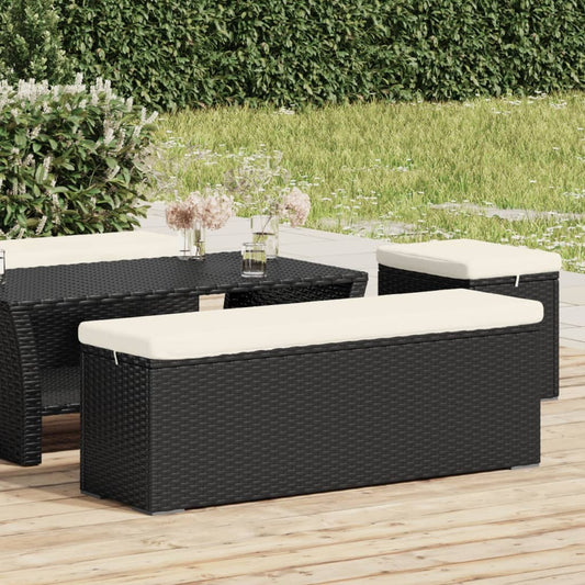 Bænk Med Hynde 110X30X40 Cm Polyrattan