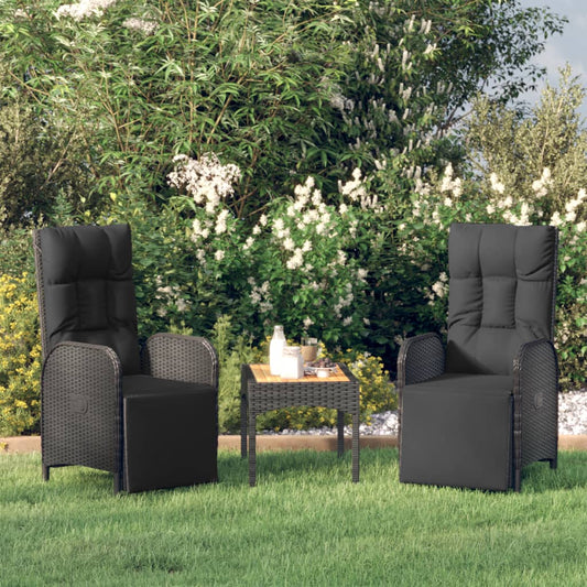 Havestole Med Lænefunktion Og Hynder 2 Stk. Polyrattan