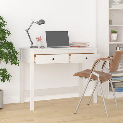 Skrivebord Med Skuffer 100X50X78 Cm Massivt Fyrretræ