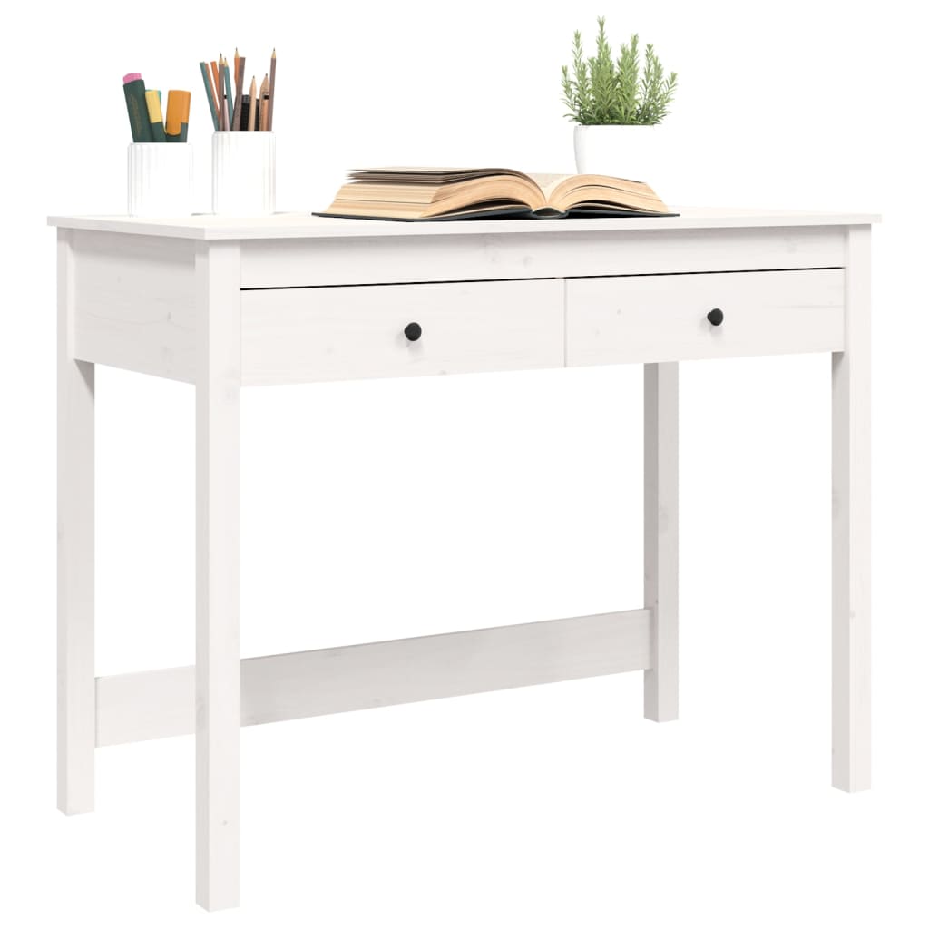 Skrivebord Med Skuffer 100X50X78 Cm Massivt Fyrretræ
