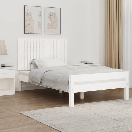 Sengegavl 108X3X60 Cm Massivt Fyrretræ Hvid