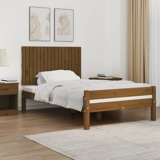 Sengegavl 108X3X60 Cm Massivt Fyrretræ Gyldenbrun Honningfarvet