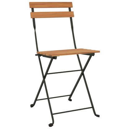 Foldbare Bistrostole 8 Stk. Massivt Teaktræ Og Stål