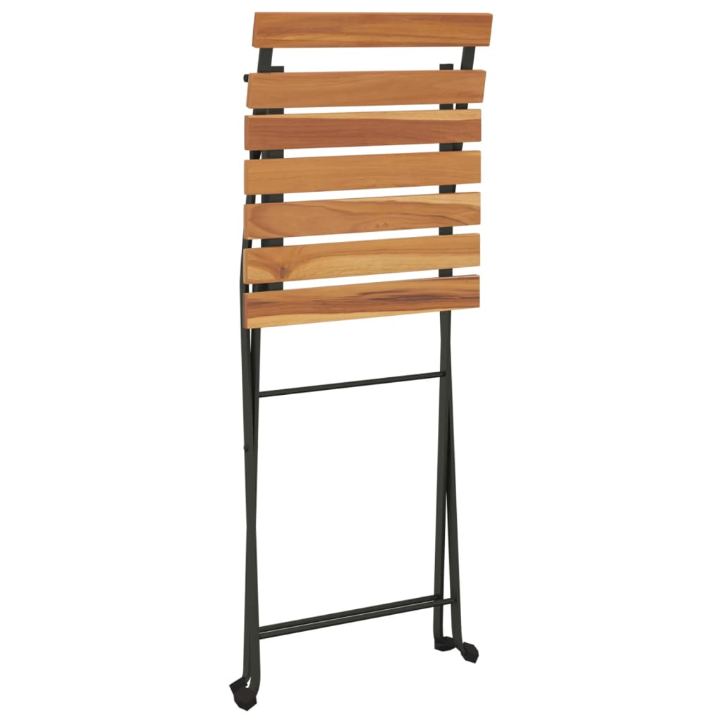 Foldbare Bistrostole 8 Stk. Massivt Teaktræ Og Stål