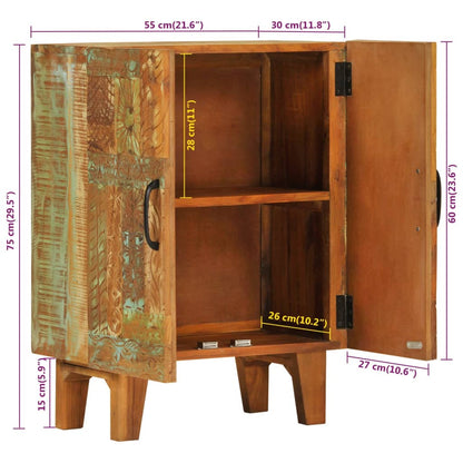 Skænk 55x30x75 Cm Massivt Genbrugstræ - Billede 9