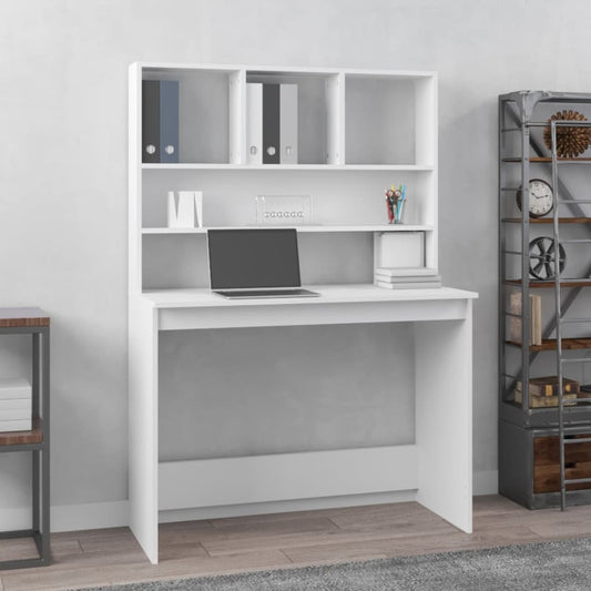 Skrivebord M. Hylder 102X45X148 Cm Konstrueret Træ