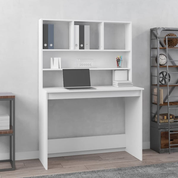 Skrivebord M. Hylder 102X45X148 Cm Konstrueret Træ