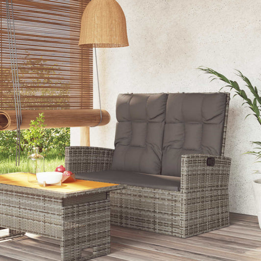 Havebænk Med Hynder 118 Cm Polyrattan