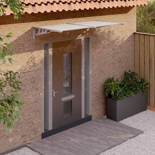 Dørbaldakin Polycarbonat Grå Og Transparent