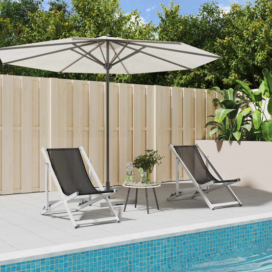 Foldbare Strandstole 2 Stk. Aluminium Og Textilene