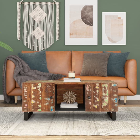 Sofabord 100X54X40 Cm Massivt Genbrugstræ Og Konstrueret Træ