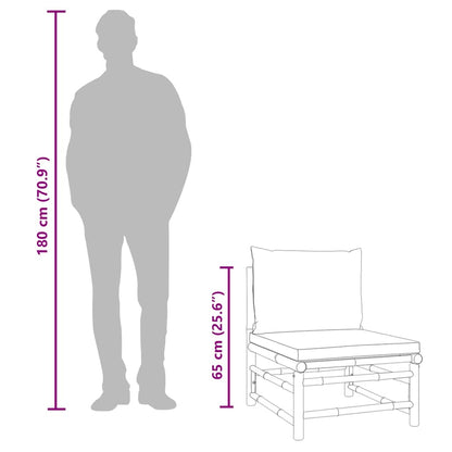 Midtermodul Til Havesofa Med Hynder Bambus