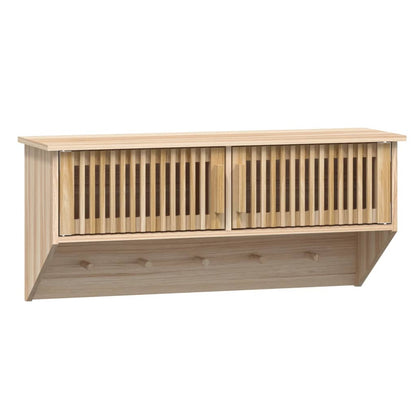 Væghængt Garderobe M. Knager 80X24X35,5 Cm Konstrueret Træ