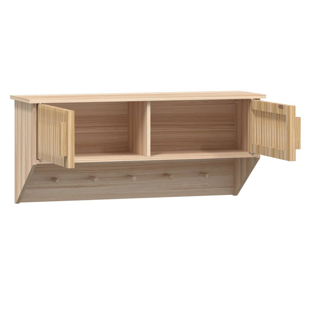 Væghængt Garderobe M. Knager 80X24X35,5 Cm Konstrueret Træ