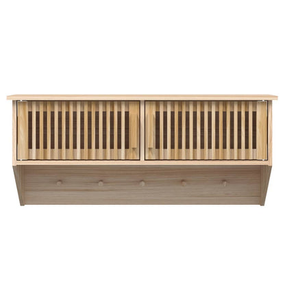 Væghængt Garderobe M. Knager 80X24X35,5 Cm Konstrueret Træ