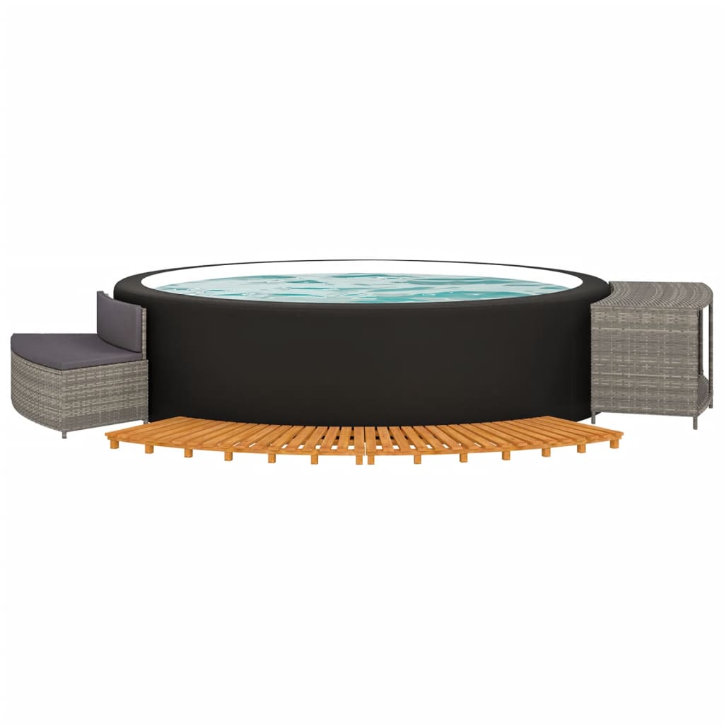 Spisebord Polyrattan Og Massivt Akacietræ